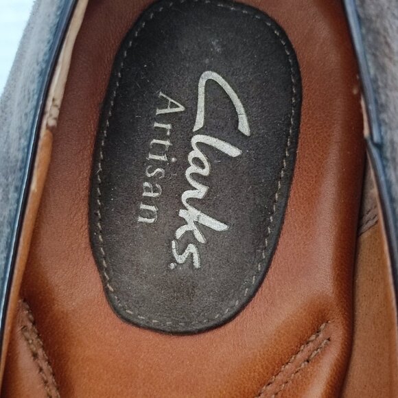 Clarks Artisan Bristol bow brown suede heel women's size 8.5 M - Picture 7 of 13